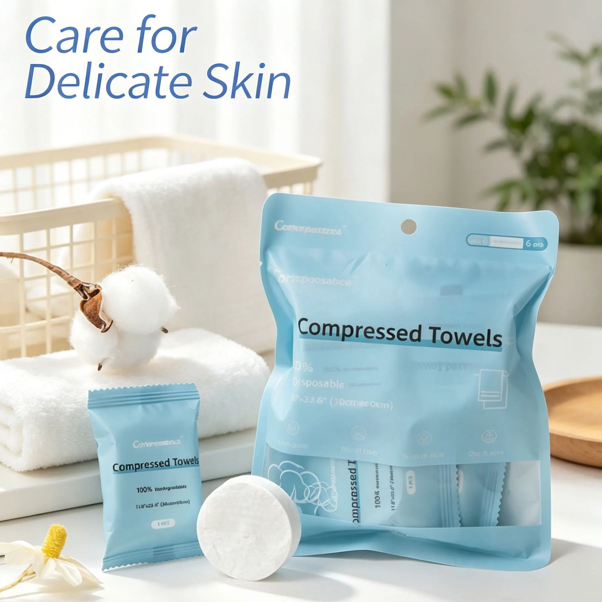 30PCS Compressed Washcloth Disposable Compressed Bath Towel Thickened Portable Portable Travel Towel Individually Wrapped