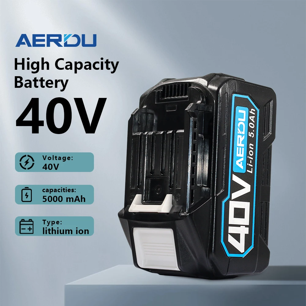 AERDU for Makita 40V Battery 5.0Ah Rechargeable Li-Ion Battery, Compatible with Makita 40V Max XGT Tools BL4040 BL4030 BL4050