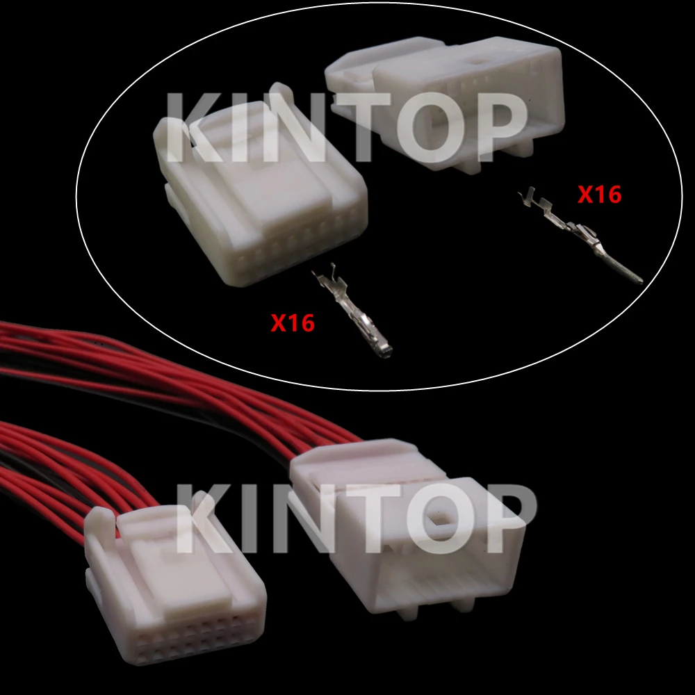 

1 Set 16 Pins AC Assembly Automobile Low Current Audio Connector 1473410-1 1318386-1 1473796-1 Car Navigation Unsealed Socket