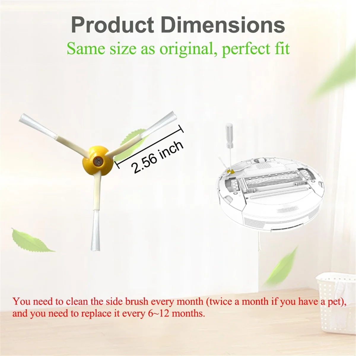 เปลี่ยนแปรงด้านข้างสําหรับ iRobot Roomba 900 800 Series, 980 960 860 850 861 866 870 890 Vac Edge-แปรงกวาด