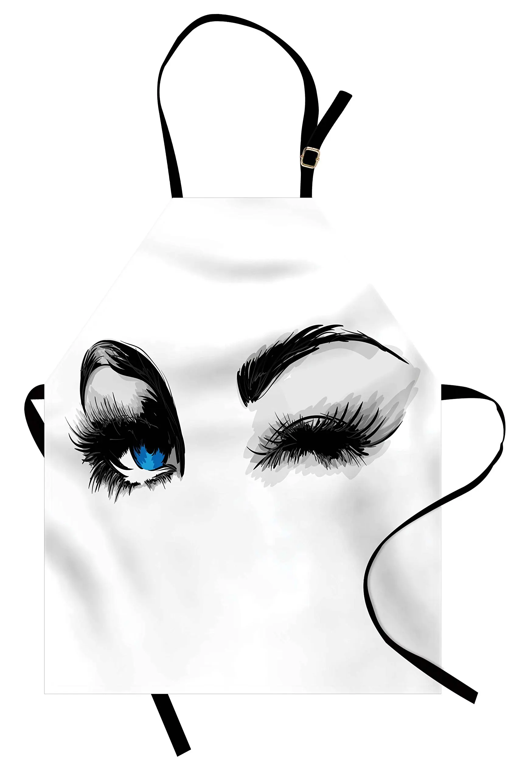 Eye Apron, Flirty Woman Eyes, Unisex Kitchen Bib with Adjustable Neck for Cooking Gardening, Adult Size