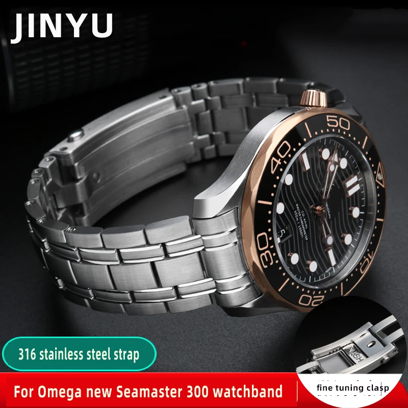 316L High quality For Omega new Seamaster 300 watchband Observatory 210 Men Bracelet accessories 20m Stainless steel strap