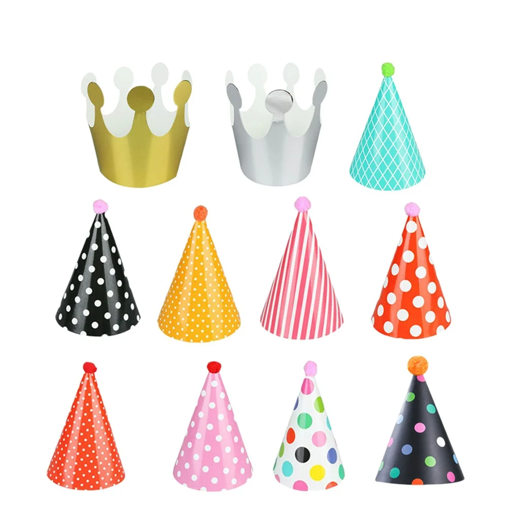 

11Pcs Colorful Polka Dot Party Hats Pet Birthday Decorations Confetti Cake Cone Hat for Dogs Cats Wedding Festival Use