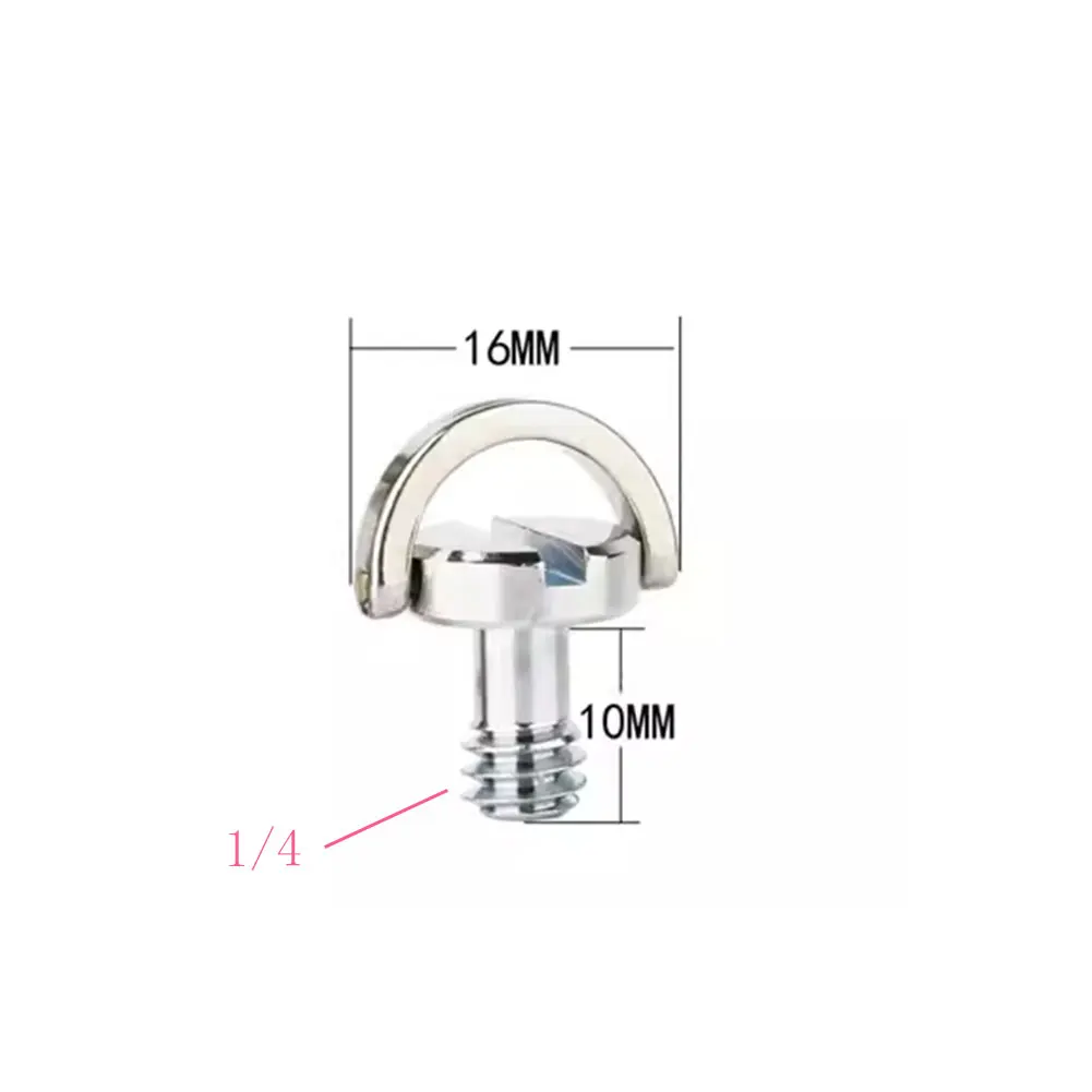 1/4 Inch D-ring Camera Mount Screw Quick Release Plate Adapter Screw For Tripod Monopod Ballhead Dslr Photo Photography Fixed