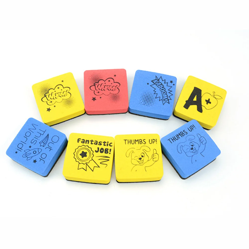 24 قطعة ممحاة لوحية صغيرة مربعة 5 × 5 سم خفيفة الوزن للمدرسة والمكتب والمنزل ومنظف السبورة العملي #6