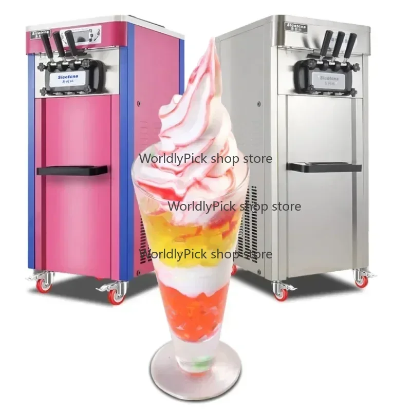 Ice Cream Machine Makes 3 Flavors Ice Cream Cone Machine Automatic Easy To Operate CE Certificate Ice Cream Machine