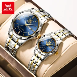 OPK 8151 Quartz  Couple Watch Calendar Waterproof Lover's Wristwatches