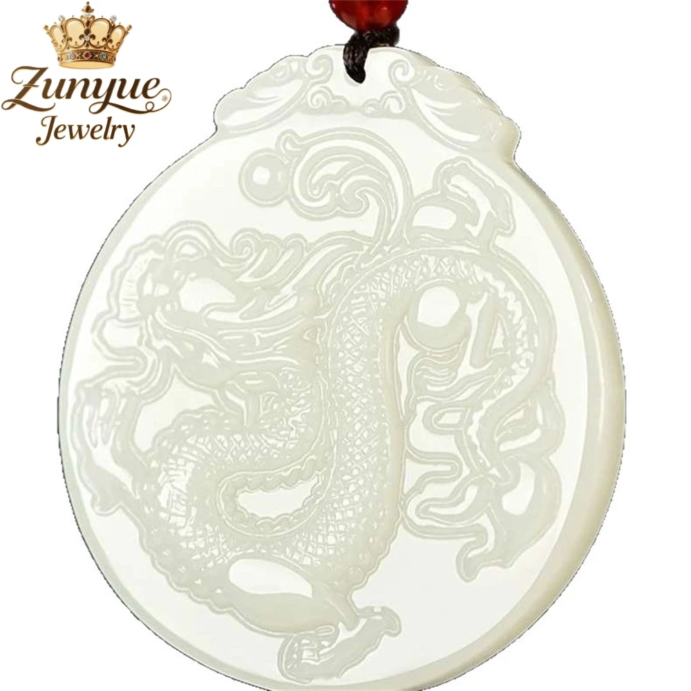 Natural Hetian Jade Sheep Fat White Jade Dragon Pendant Luxury Quality Jewelry Best Selling Fashion Jewelry Exquisite Charms