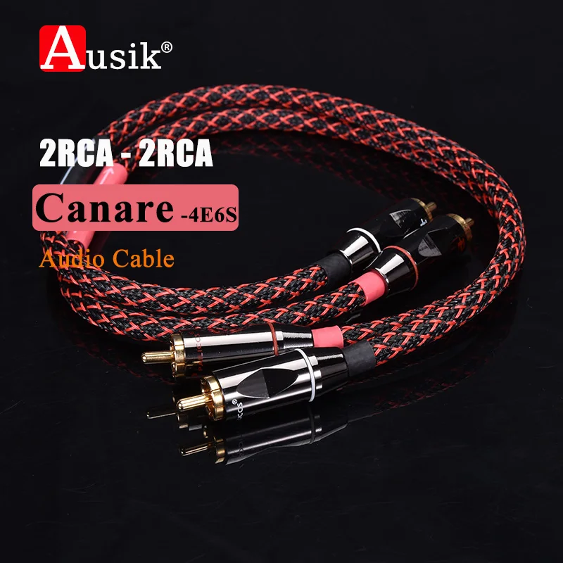 A018 HiFi 1Pair  Male-Male RCA To RCA  4N OFC Canare Audio Cable for PC MP3 CD DVD Amplifier DAC / RED