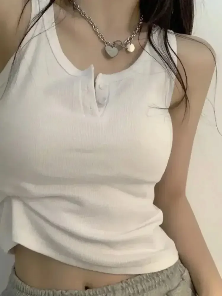 2025 Zomer Dunne Vrouwen Effen Kleur Band Sexy Hot Girl Sportondergoed voor Uitkleden Modieuze Casual Afslankende Tank Top