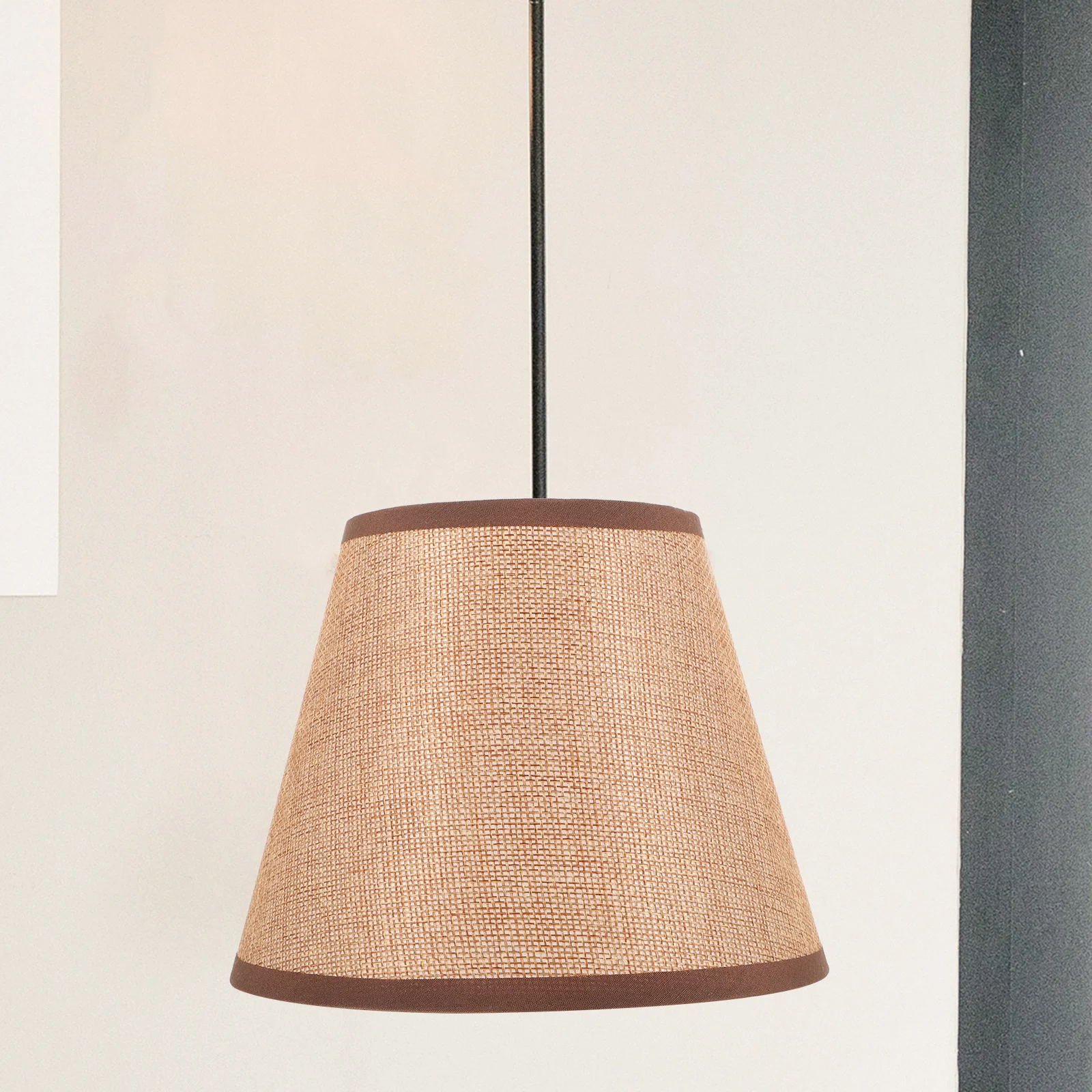 

Тканевый абажур светло-коричневого цвета небольшого размера для настольного стола, напольная прикроватная лампа, современный простой стиль, замена домашнего декора