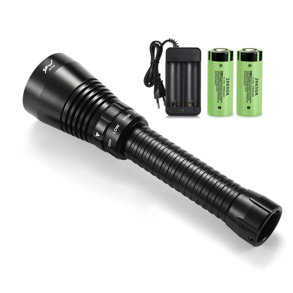 New Super Bright XHP70.2 LED Powerful Scuba Diving Flashlight 100M Waterproof Tactical Catching Fish Dive Hunting Torch Lamp