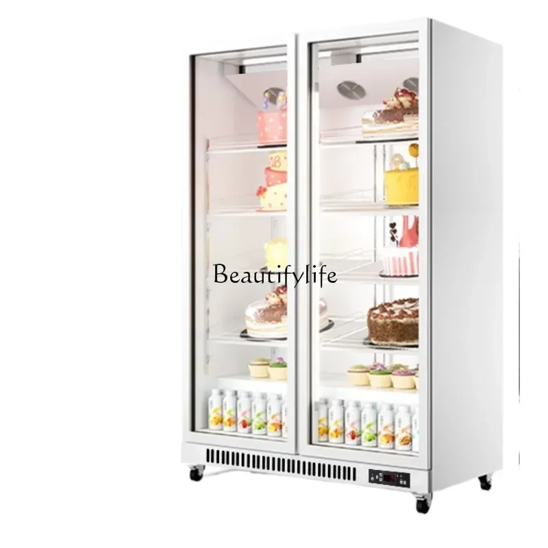 Cake fresh-keeping display cabinet Dessert refrigerated refrigerator Commercial baking Air-cooled frost-free vertical freezer