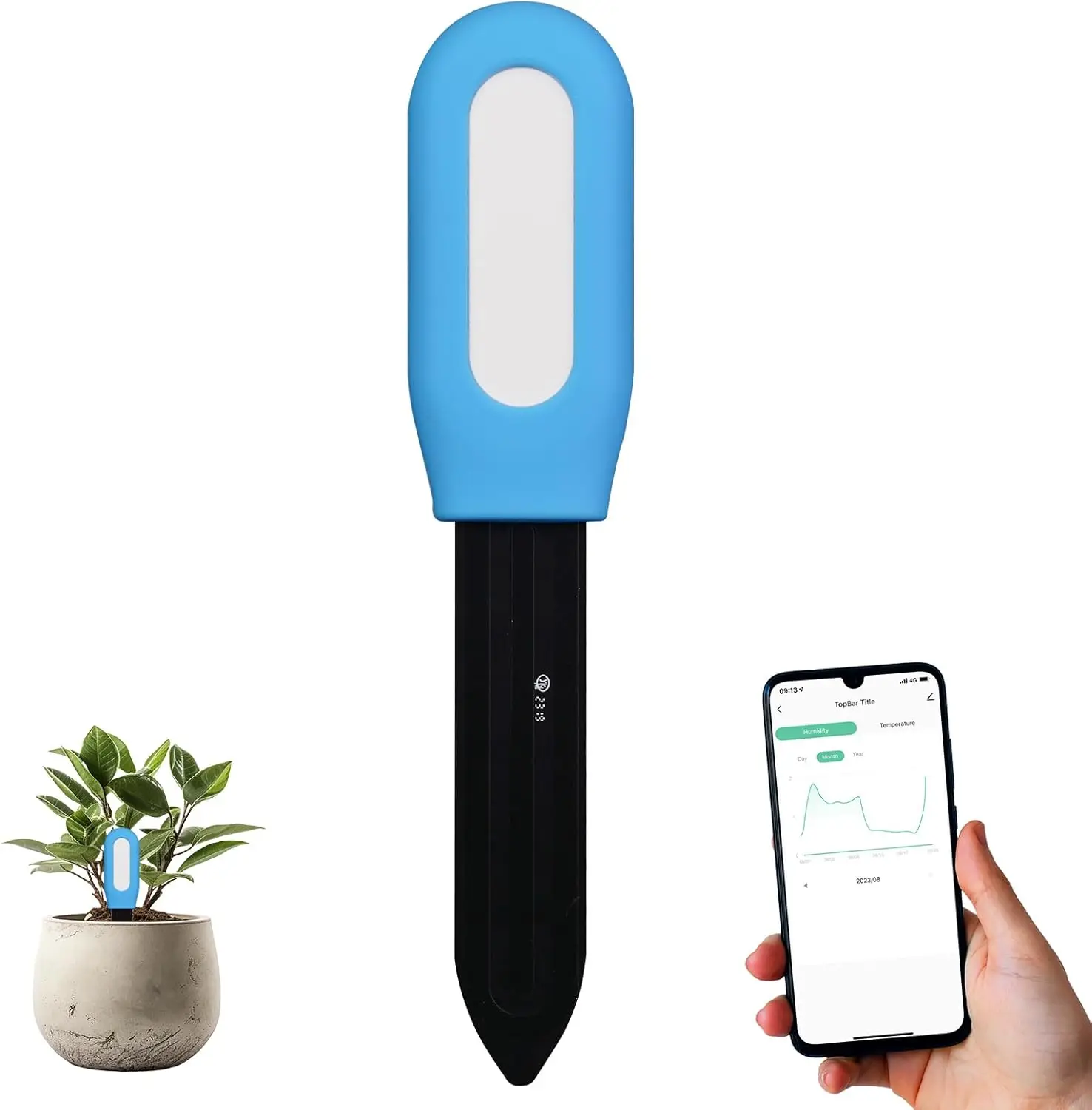 Wifi Zigbee Smart Soil Tester Bluetooth Humidity Temperature Moisture Sensor Mobile phone APP Real Time Monitor for Plant Garden