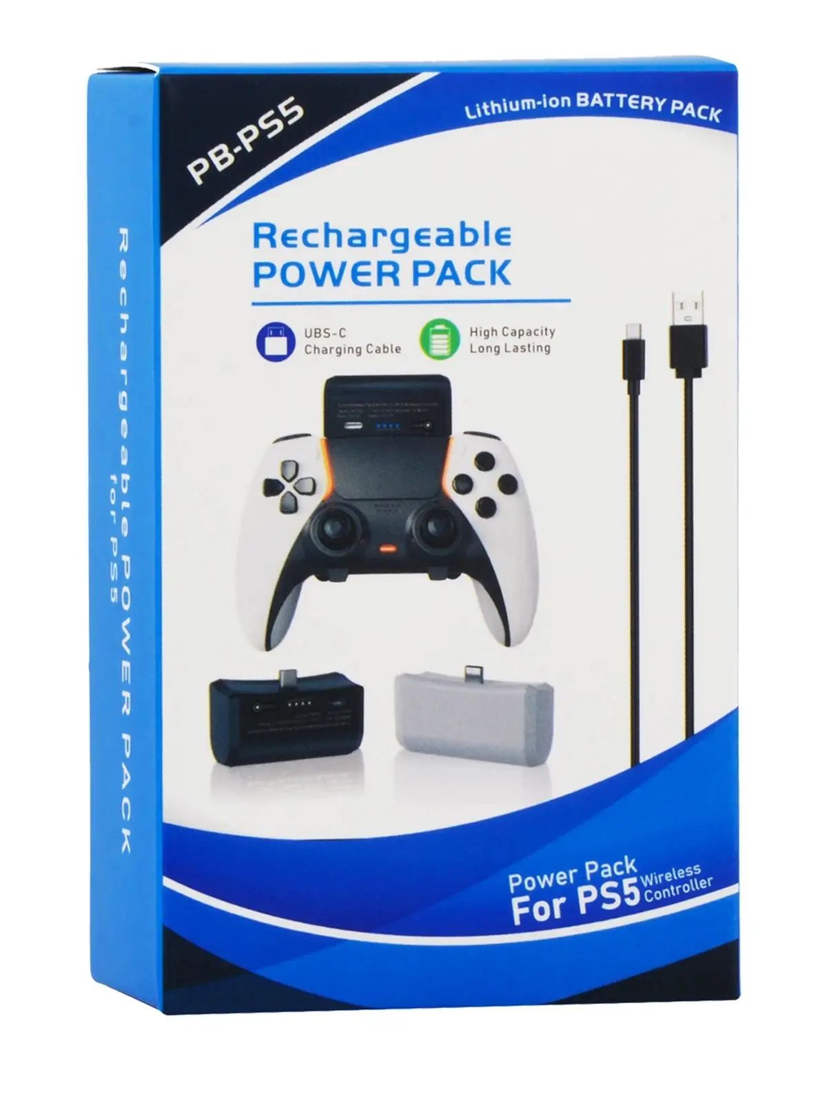 Bateria do kontrolera JINVAL PS5 3500mAh, baterie do kontrolera bezprzewodowego PS5 PS 5, zewnętrzny powerbank LED, akcesoria do gier — zdjęcie produktu 7