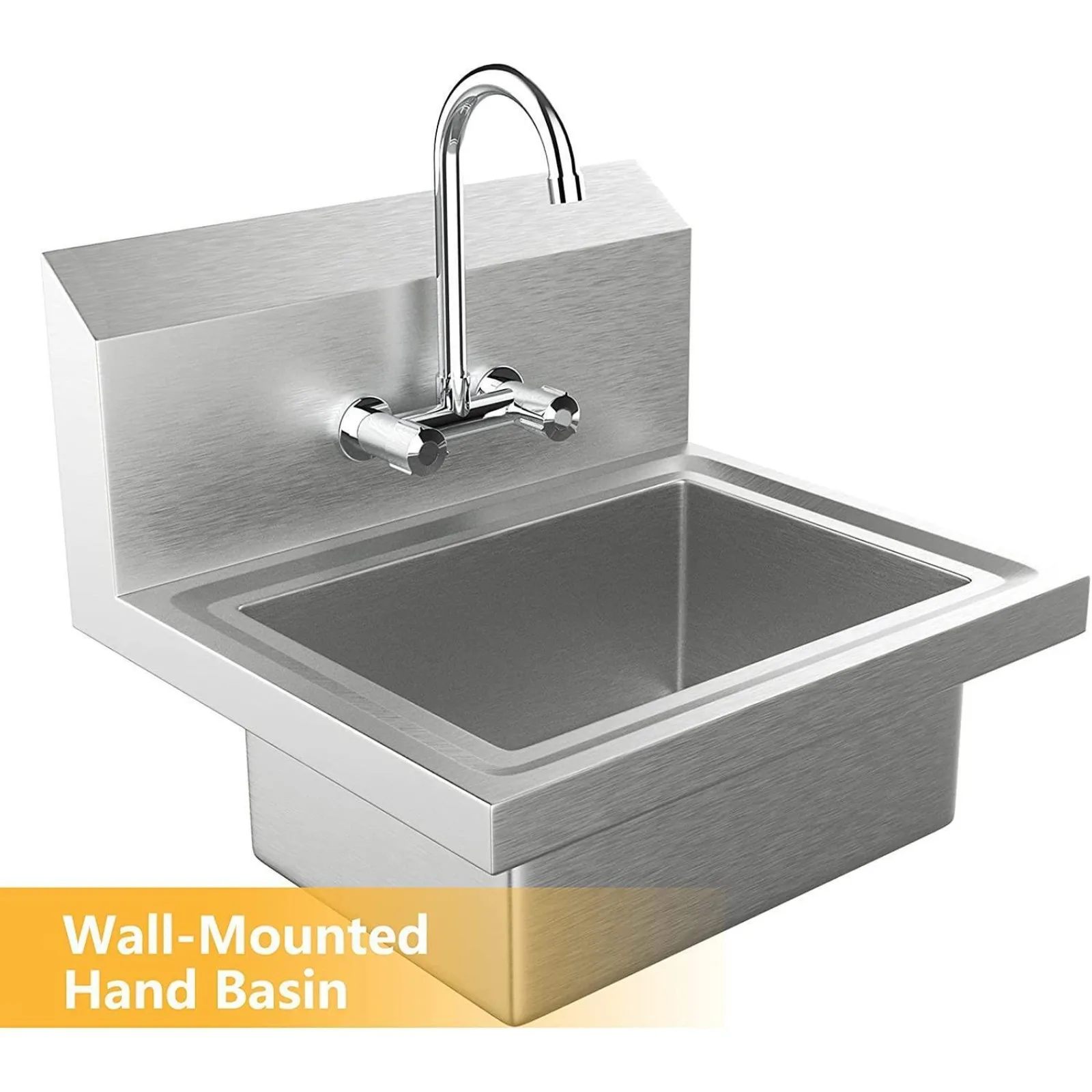 

US Heavy Duty Hand Wash Commercial Sink Wall Mount Utility Sink with Drainer/Faucet