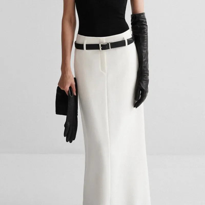 

Y2K Office Lady Low Waist Slit Bodycon Long Skirt Celebrity Club Party Outfits Streetwear Elegant Women Loose A-line Skirt