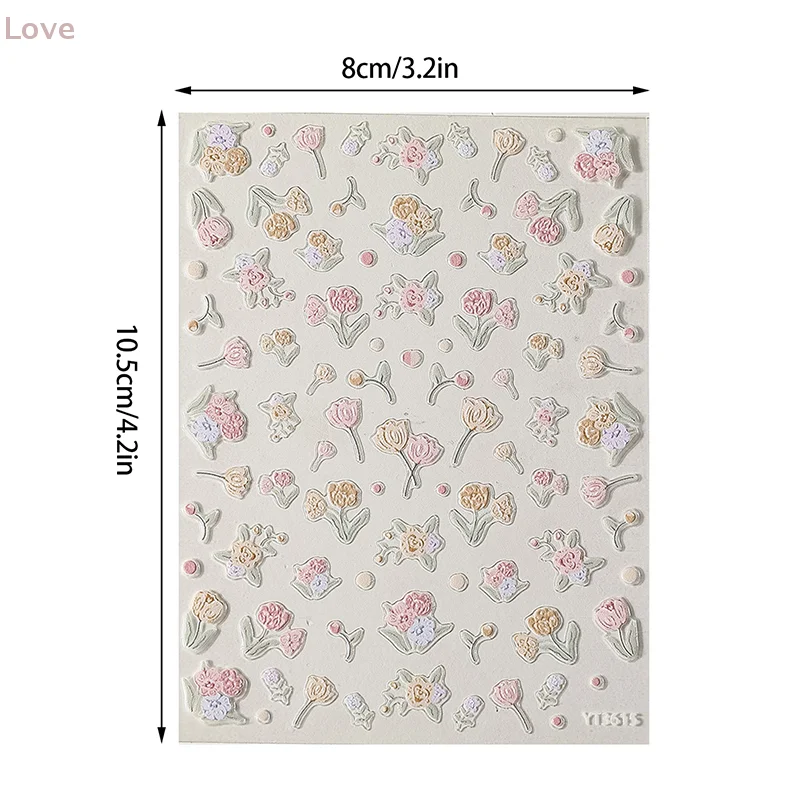 [L & P] 5D عيد الميلاد رومانسية زهور التوليب تنقش مسمار الفن ملصقات الزنبق مائي لتقوم بها بنفسك النقوش الزنبق مانيكير المتزلجون
