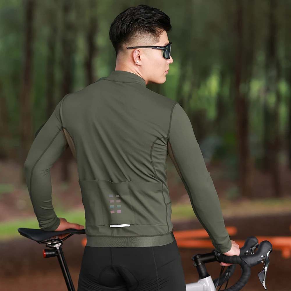 WOSAWE Men's Winter Cycling Bike Jackets Windproof Thermal Bicycle Clothing for Men Warm Fleece Road Bike Windbreaker