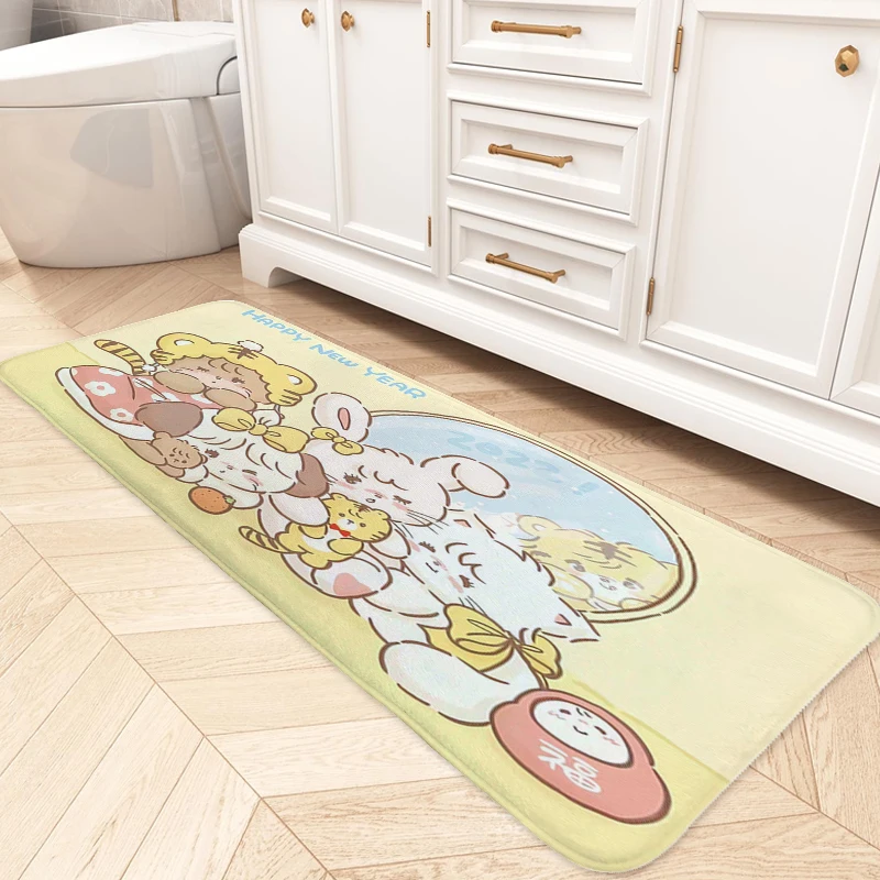 Balcony Porch Foot Mat Non-slip D-Mikko Cute Corridor Hallway Kitchen Carpet Slip-resistant Entrance Door Doormat Bedroom Rug