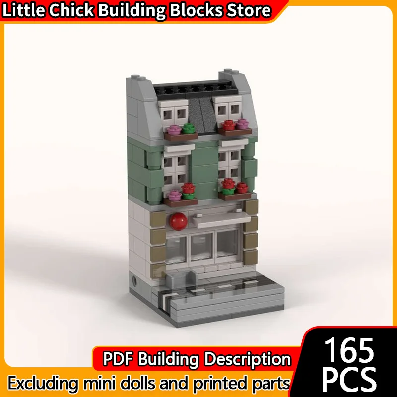 

Модель с видом на улицу MOC, строительные кирпичи, уличная сторона, песок, зеленый дом, модульная технология, детские праздничные подарки, сборка игрушек, костюм