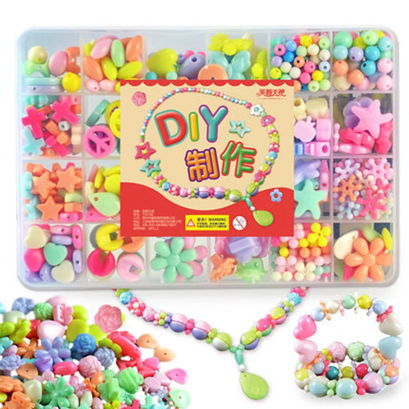 

Children Diy Beaded Beads Woven Bracelet Color Early Education Educational Handicrafts Toys 24 Box Candy Color Decorative Toys