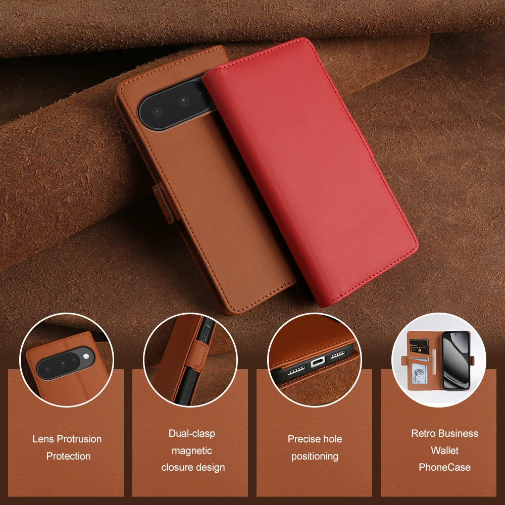 

Case For Google Pixel 10 Pro XL 10A 9 Pro 9A 8A 7A 6A Pixel 6 7 Pro Phone Wallet Case Soft Touch Leather Flip Cover Coque Funda