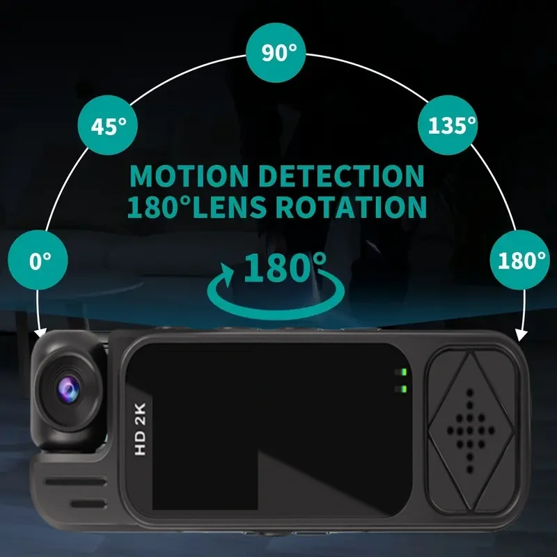 كاميرا محمولة 2K كاميرا رياضية صغيرة مسجل فيديو رقمي يرتديها الشرطة كاميرا BodyCam صغيرة بالأشعة تحت الحمراء للرؤية الليلية كاميرا فيديو DV رياضية