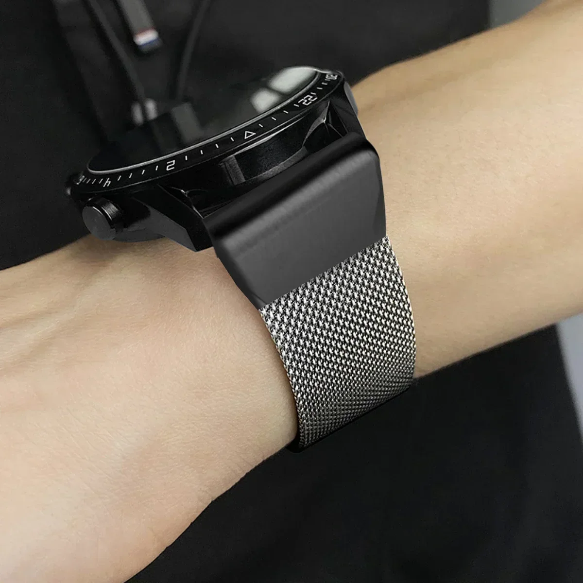 26 22 20 مللي متر شبكة حزام (استيك) ساعة ل Garmin Fenix 7x 6 Pro 5S Plus 3 HR الفولاذ المقاوم للصدأ ميلانو سوار الفرقة ل نهج S60 S62