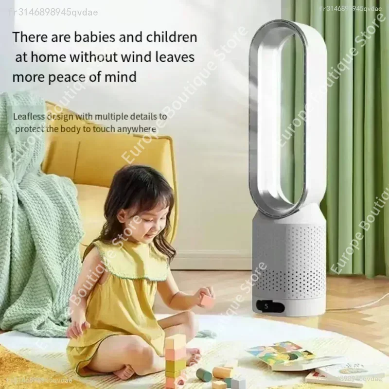 Ultra-Leiser Turmventilator ohne Rotorblätter, 30dB Geräuscharmut, 8 Geschwindigkeiten, 90° °   Weitwinkel-Oszillation, 2-Stunden-Timer, Fernbedienung für Schlafzimmer und Wohnzimmer