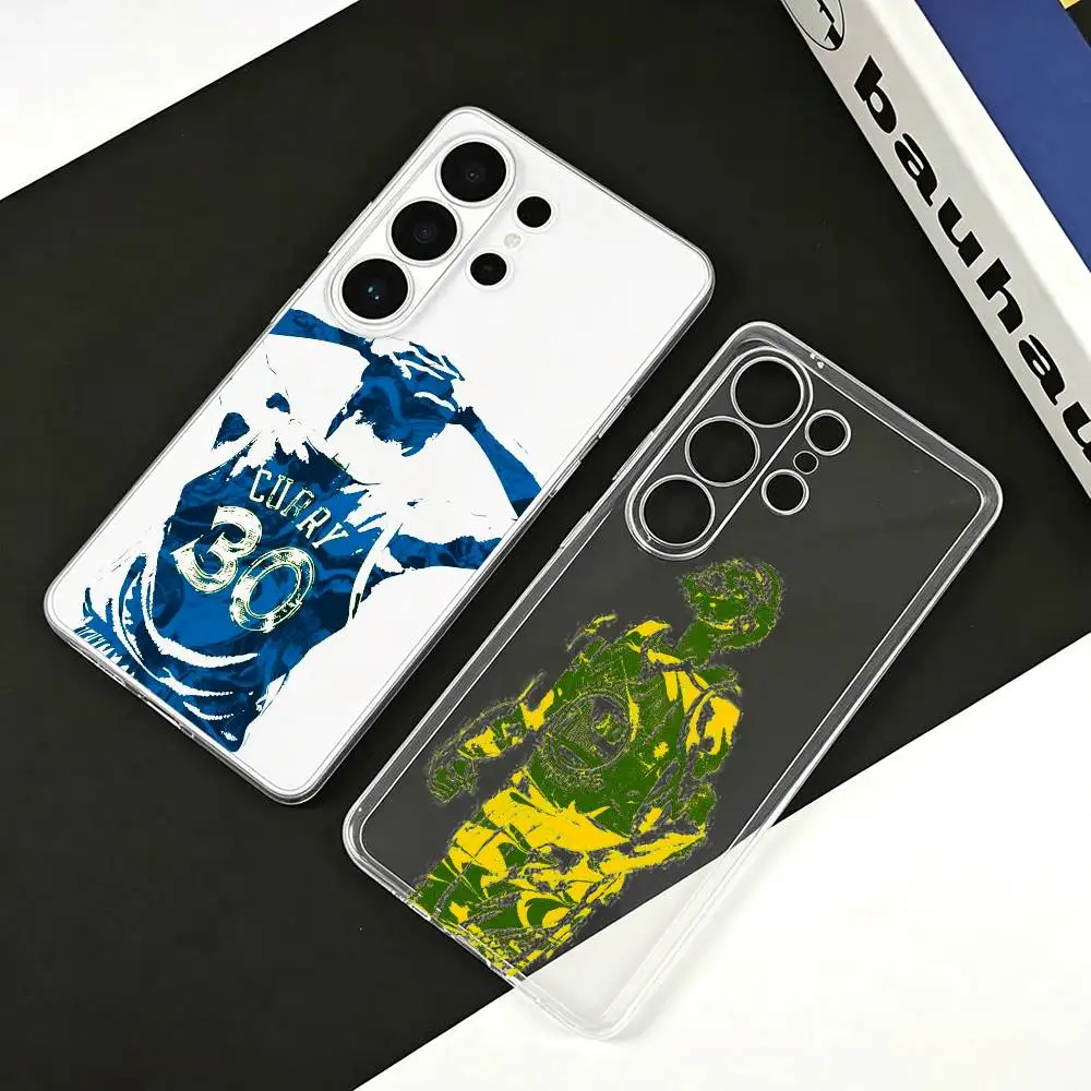 Basketball Star  30  S-Stephen C-Curry Clear Phone Case for Samsung S25, S24, S21, FE, S22, S23, S30, Ultra, S20, Plus, Lite