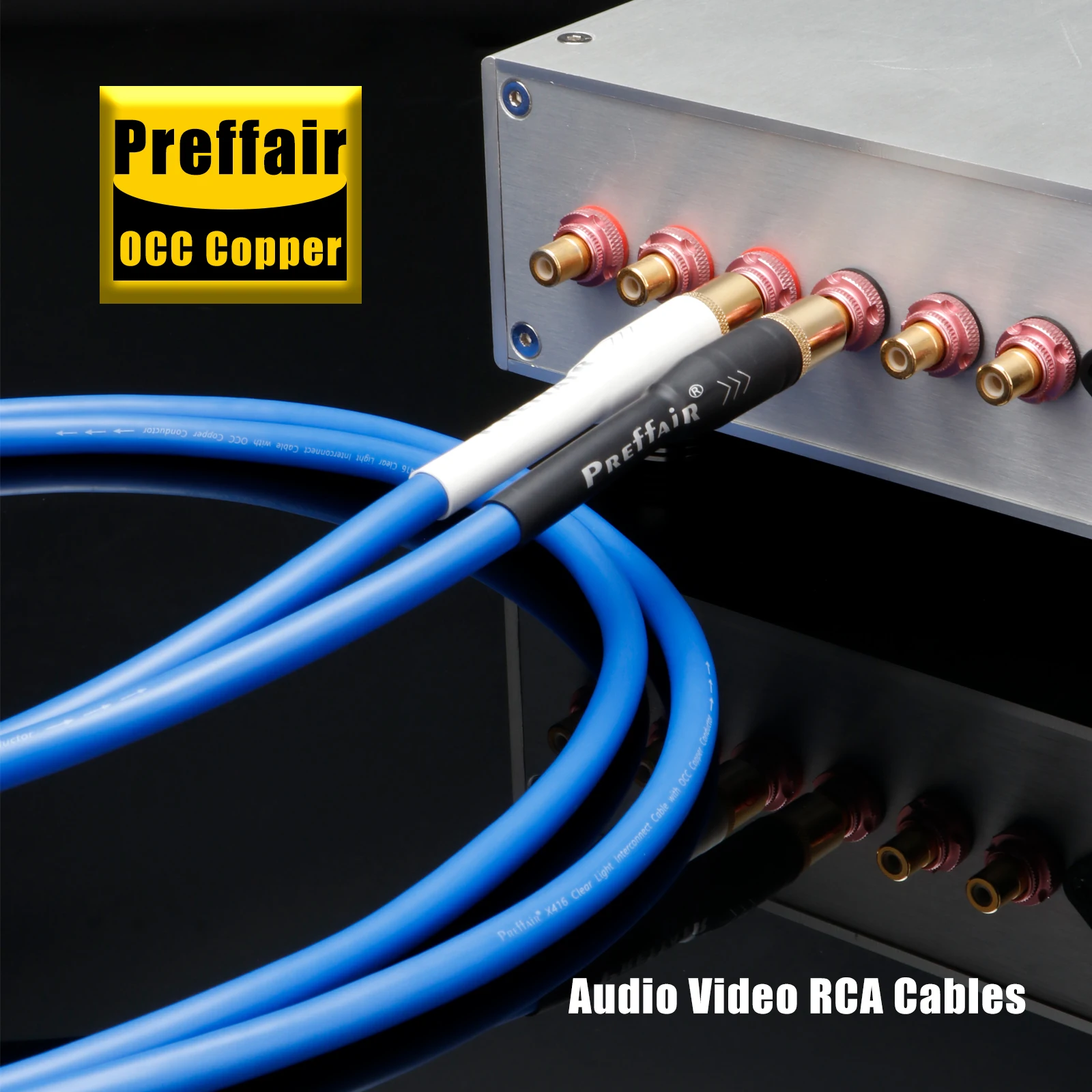 Cavo di interconnessione a luce chiara in rame OCC Cavo audio RCA segnale RCA hifi Cavo analogico Cavo audio stereo per amplificatore per microfono