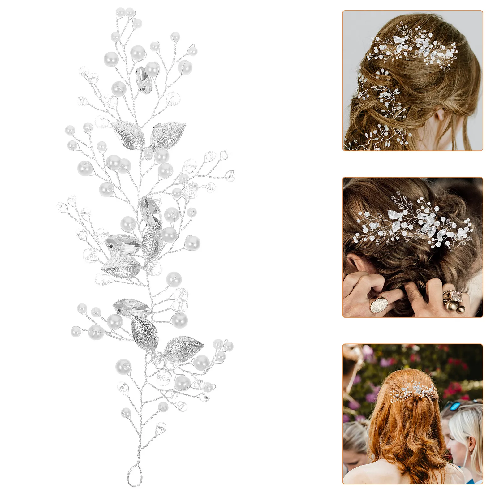 

Elegant Pearl Rhinestone Headband Women Hair Band Lightweight Bridal Hair Accessories Wedding Bride Headpiece for Engagement