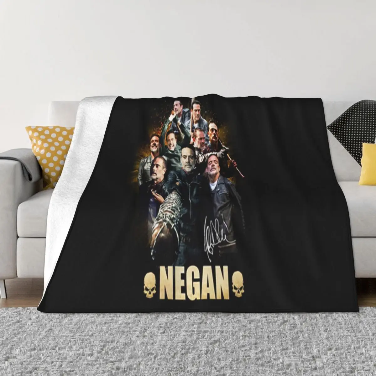 

Negan Signature The Walking Dead Women Men Splicing Design Slim Fit Female Autumn Swag Homme Throw Blanket