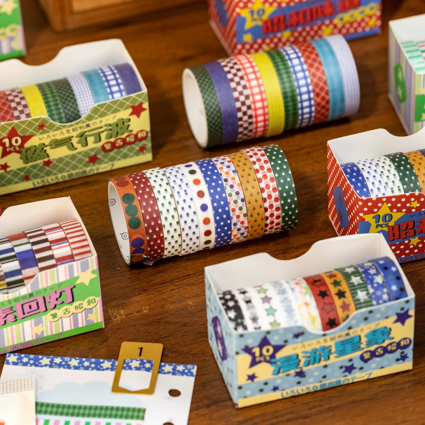 

10rolls/box Colored washi tape Decorative Tapes for Scrapbook Gift Wrap Stationery scrapbooking supplies Adhesive washi tape