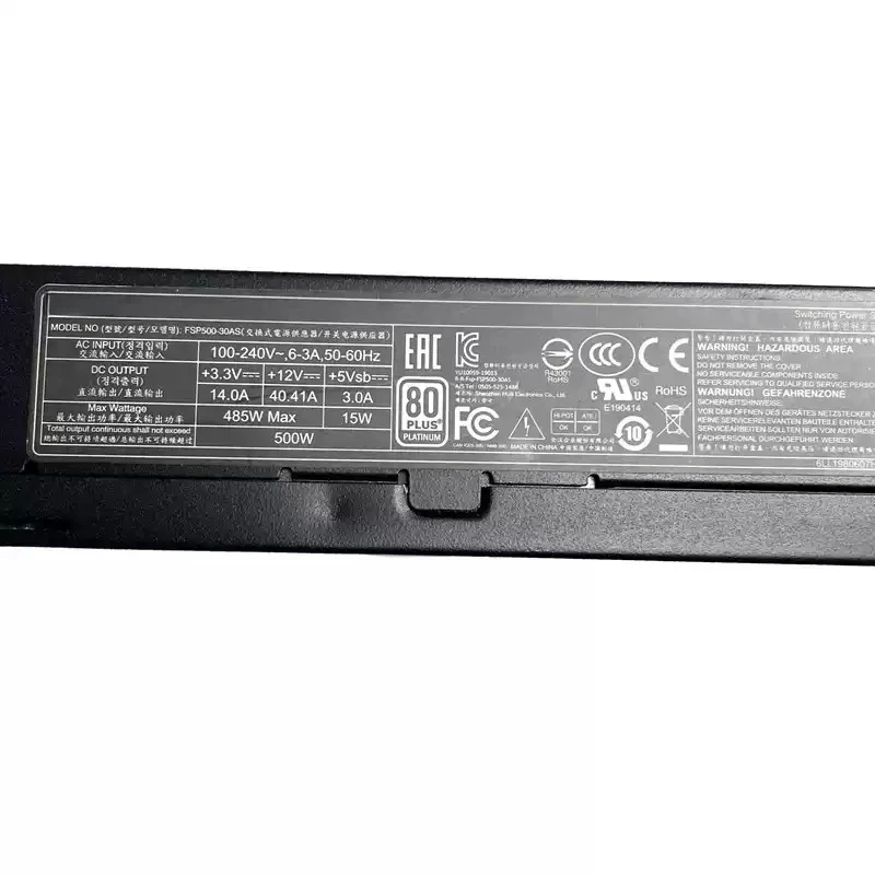 FSP500-30AS Flex ATX 1U PSU 500W Platinum Power Supply For NUC Small Form Factor PC
