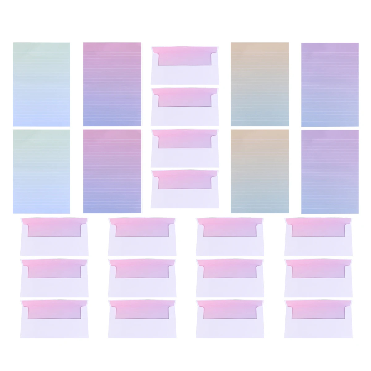 

24pcs Creative Envelopes Letter Set Gradient Color Writing Stationery Eco-Friendly Premium Paper Notes Cards Correspondence