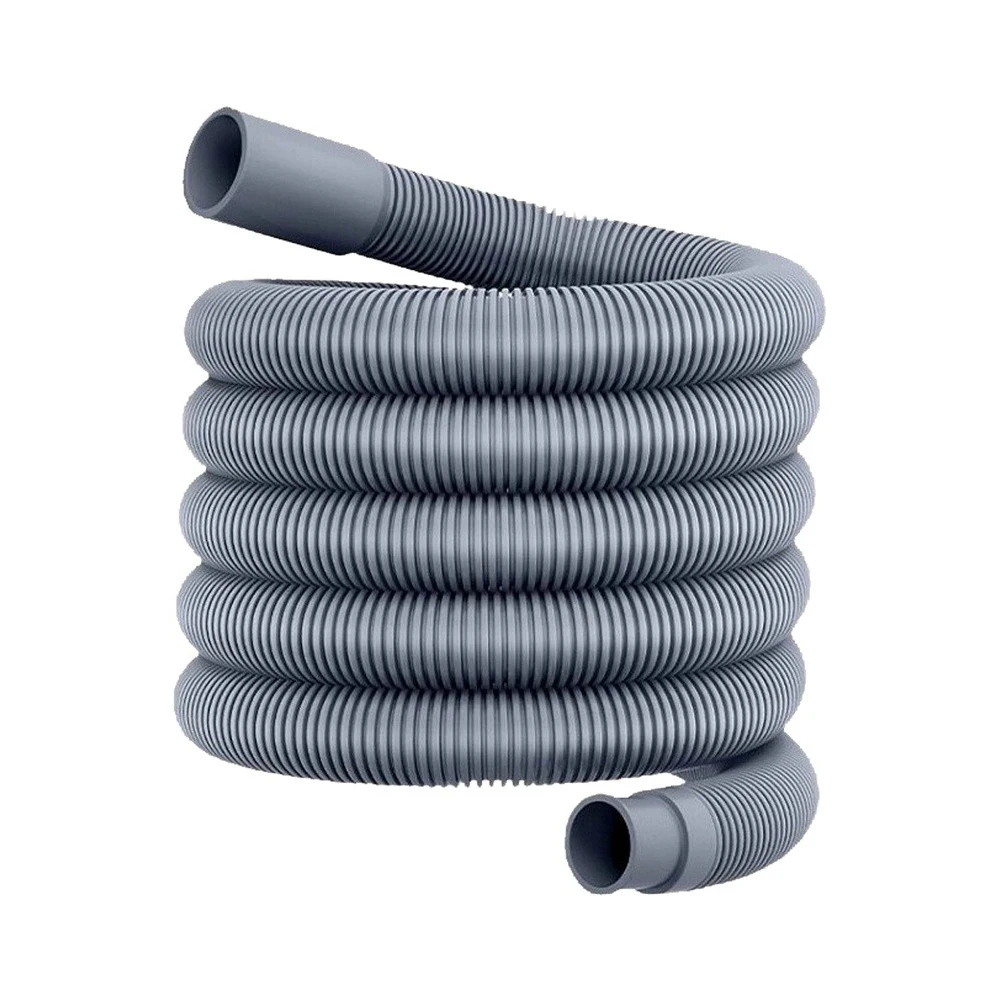 Flexible Washing Machine Drain Hose Kit With Adapter U-Shaped Support PP Material Gray Extension Pipe For Home Laundry