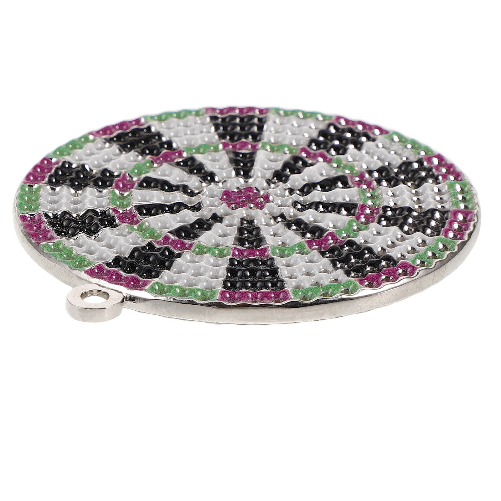 

Decorative Dartboard Charm Mini Metal Board Pendant Double Sided Design for Travel Portable Gift Hanging Ornament