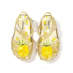 Children's Jelly Shoes Summer Girls Princess Sandals Crystal Shoes Fruit Soft Sole Roman Style Sandals Baby Girl Sandals