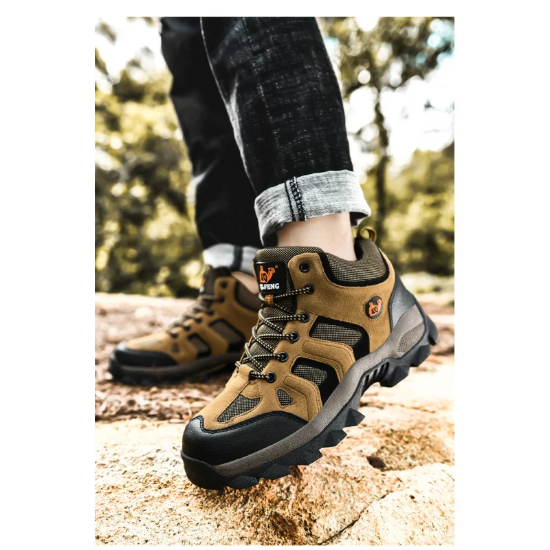 أحذية المشي لمسافات طويلة في الهواء الطلق للرجال، أحذية المشي لمسافات طويلة في الفصول الأربعة، أحذية المشي لمسافات طويلة ذات قصة منخفضة، السفر في الهواء الطلق مقاومة للماء ومضادة للانزلاق #4