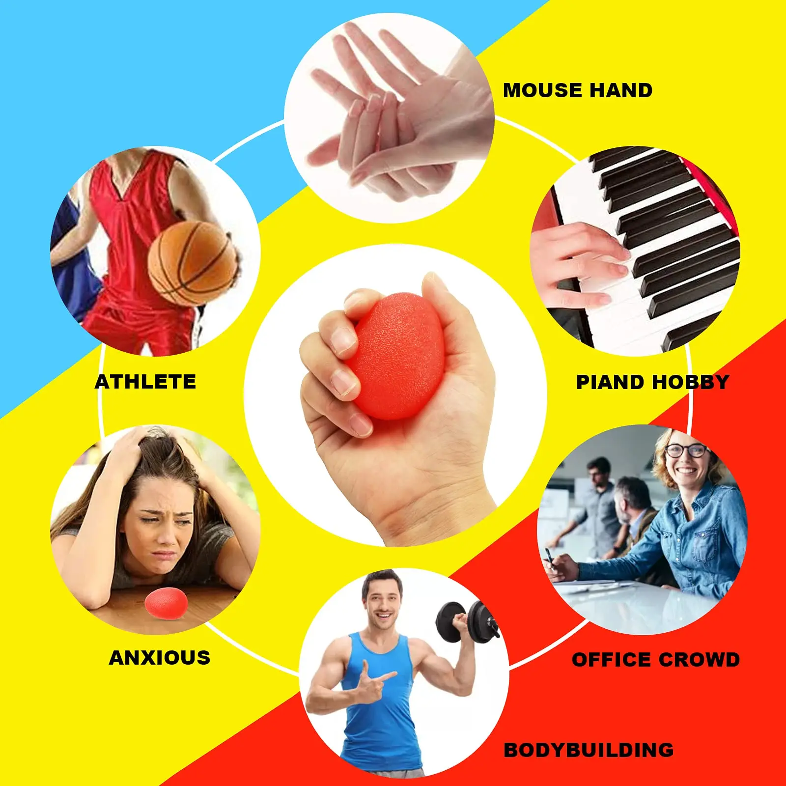 Xiaomi Silicone Hand Grip Ball Egg Gym Fitness Finger Heavy Exerciser Muscle Recovery Gripper Trainer Stress Reliever Squeeze