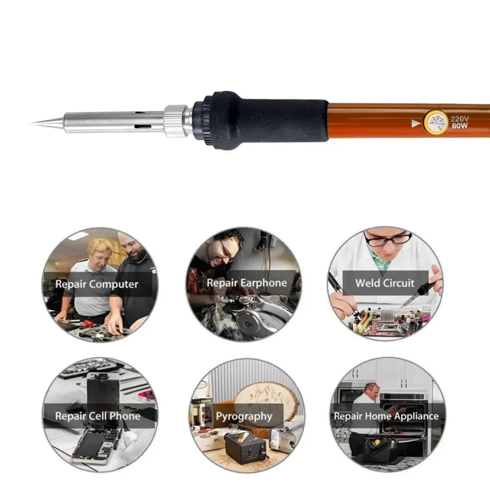 

60W Professional Electric Adjustable Temperature 200-450℃ Soldering Iron Welding Repair DIY Hand Tool