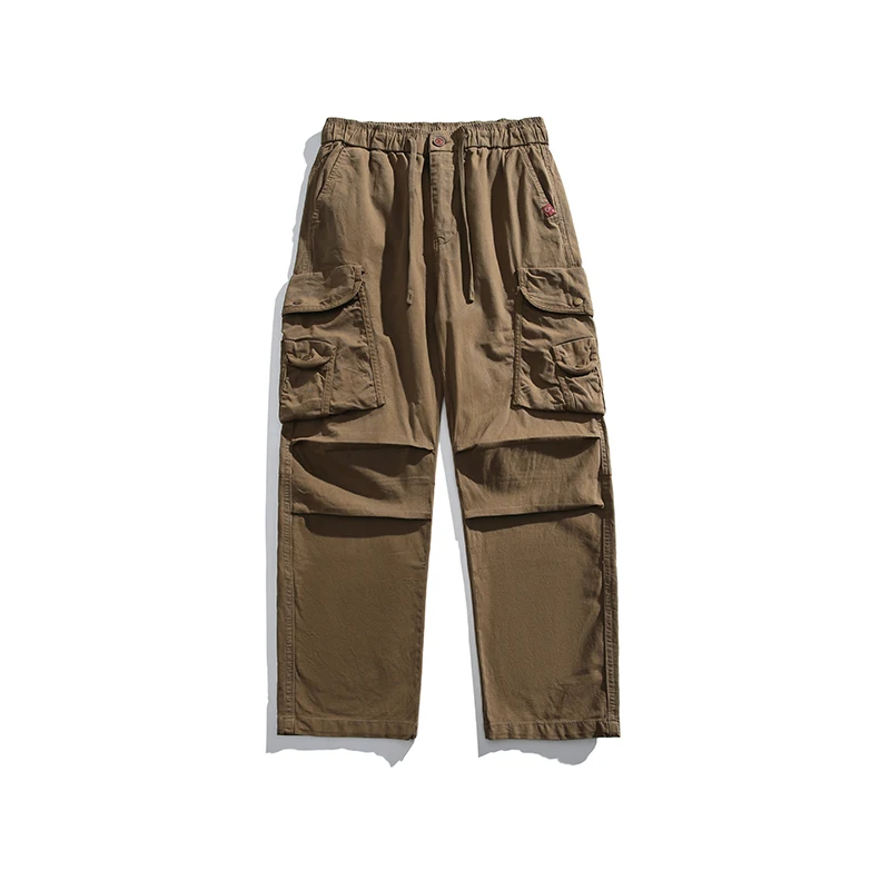 Spring Autumn Men's Workwear Pants Straight Casual Hiking Trousers Multi-Pocket Mountain System Loose Fit Comfortable Jeans