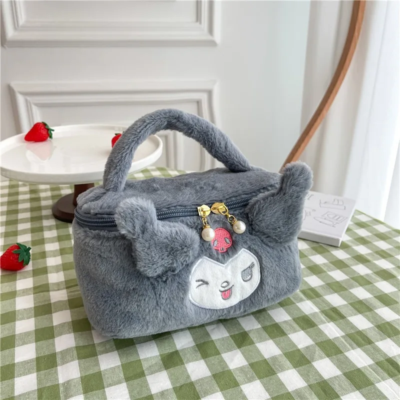 Cartoon Cute Sanrio Kuromi Plush Toy Bag Kawaii My Melody Makeup Storage Bag Versatile Portable Handbag Girls Gifts Bag - view 5