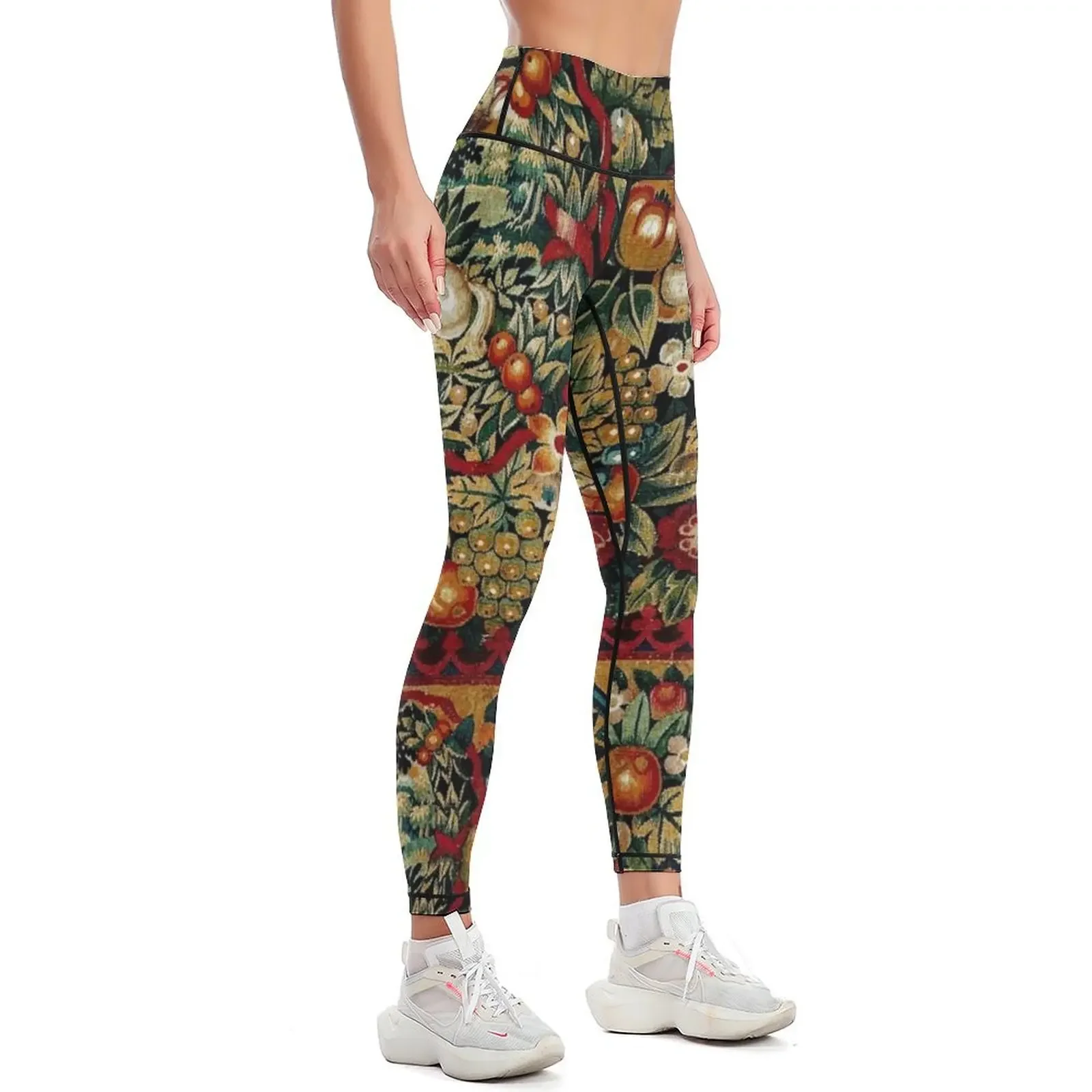 Medieval Unicorn Floral Tapestry Leggings workout shorts push up tights for Womens Leggings