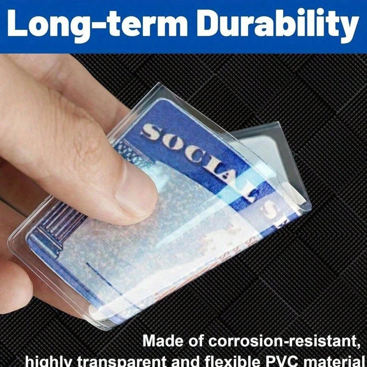 Social security card clip made of PVC material, waterproof, durable, scratch resistant, portable, suitable for ID cards and credit cards - Detail 1