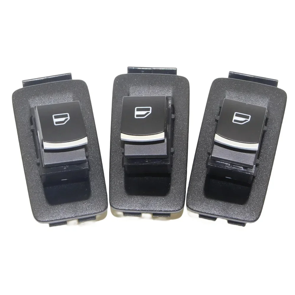 3PCS Passenger Side Chrome Window Control Switch Button + Decorative Frame Bracket For VW Passat CC Tiguan 1F0 959 527