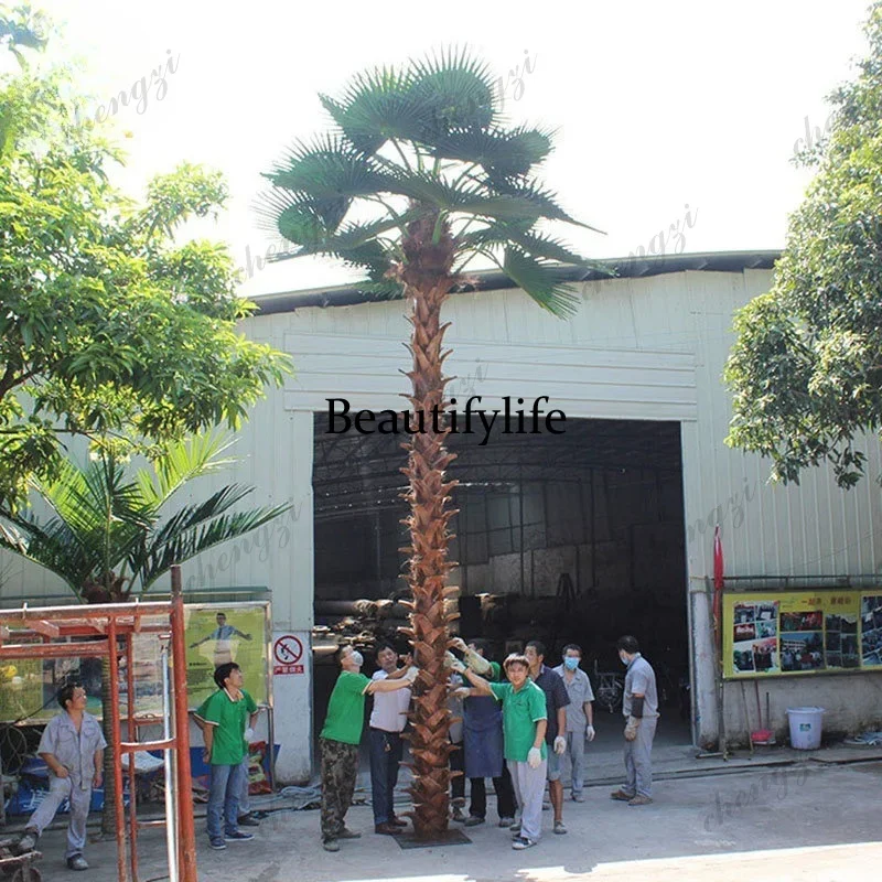 X173 simulated palm tree factory direct sales large outdoor simulated fan sunflower tree indoor and outdoor tree landscaping