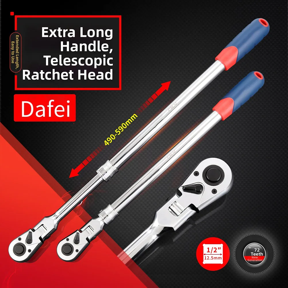 1 2 Interface as Pictured Extra Long Ratchet 72 Tooth Ratchet Wrench Increased Leverage Quick Lock Ring Adjust